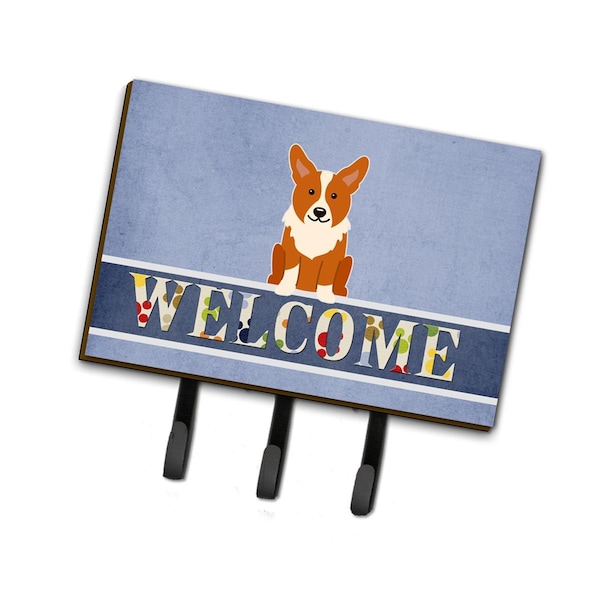Carolines Treasures Corgi Welcome Leash or Key Holder BB5681TH68 - main